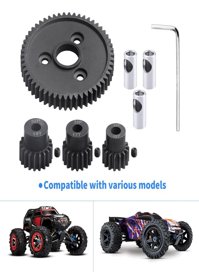 CrazyHobby RC Metal 54T 32P Spur Gear &15T/17T/19T Pinions Gear Set & 3.175mm Coupler for Traxxas Slash 4x4 4WD/2WD/VXL Rustler 4X4 VXL/Stampede 4x4 VXL/Summit/E-Revo/T-Maxx, Replace#3956 - Image 5